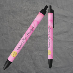 Gradient Pink Wave Business Logo Name Promotional Black Ink Pen