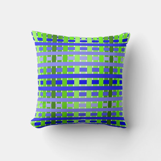 Gradient Plaid blue  Cushion (Front)