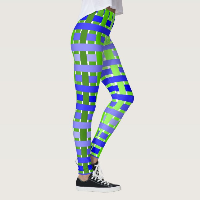 Gradient Plaid blue Leggings (Right)
