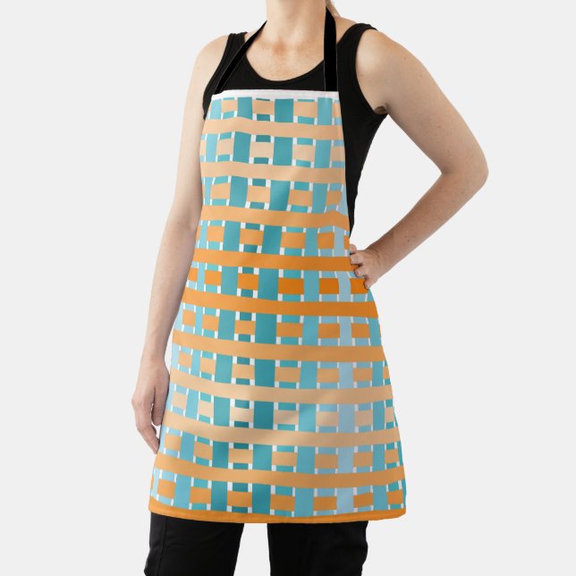 Gradient Plaid Orange  Apron (Insitu)