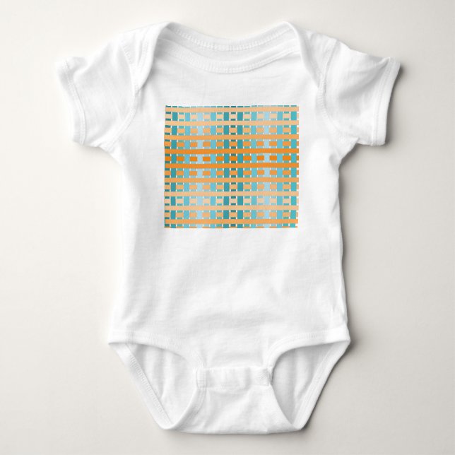 Gradient Plaid Orange  Baby Bodysuit (Front)