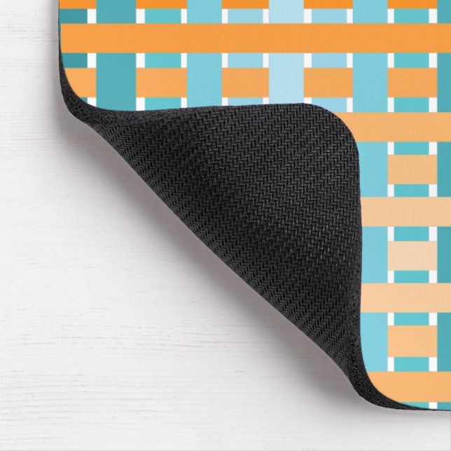 Gradient Plaid Orange Mouse Pad (Corner)