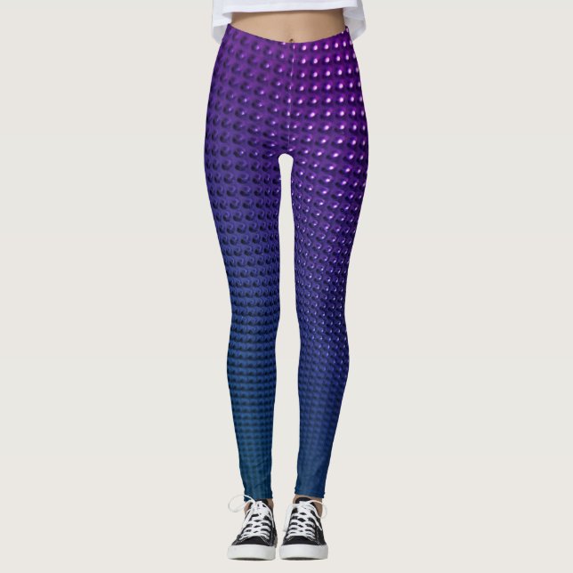 Gradient Purple and Navy Blue Geometric design Leggings (Front)