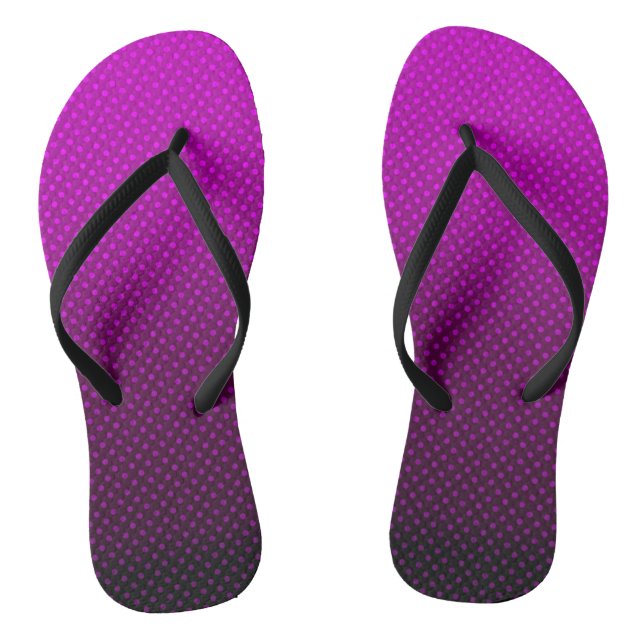 Gradient purple  grey polka dots print abstract fe jandals (Footbed)
