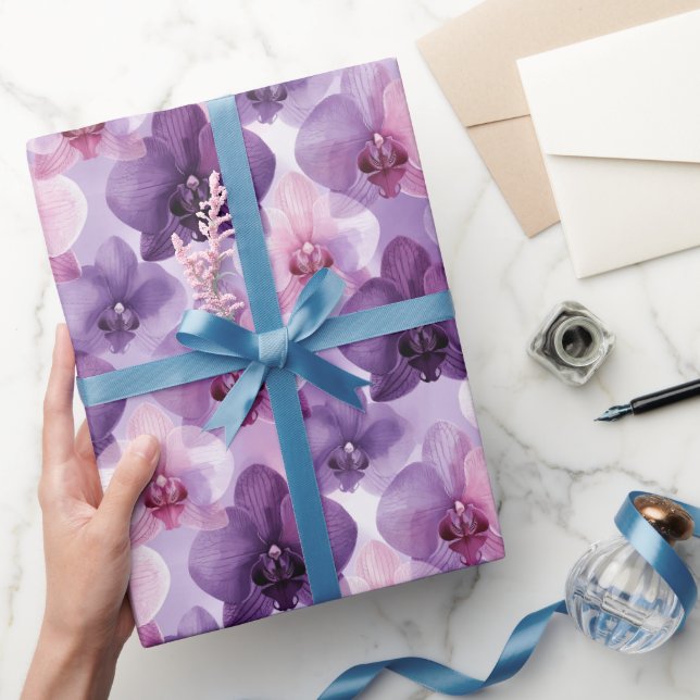 Gradient Purple Orchid Layers Wrapping Paper (Gifting)