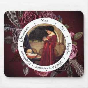 Gradient Red and Black Flowers Pendulum Board Mouse Pad