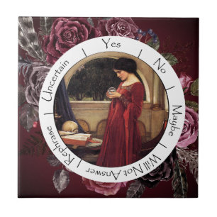 Gradient Red and Black Flowers Pendulum Tile