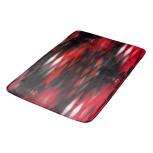 Gradient red to black fund forming abstract zigzag bath mat