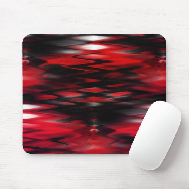 Gradient red to black fund forming abstract zigzag mouse pad (With Mouse)