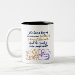 Gradient Savanna & Sofa Illustration | Humourous Two-Tone Coffee Mug