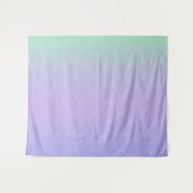 Gradient Scale Pattern - Mermaid Tail Tapestry (Front (Horizontal))