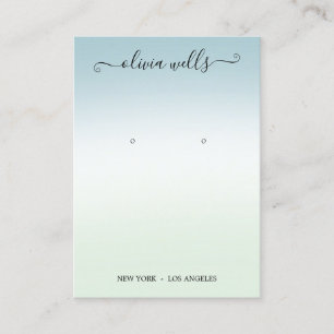 Gradient Script Earring Display Business Card