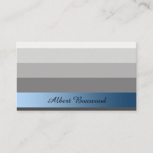 Gradient Silver with Blue Banner Custom Text Business Card