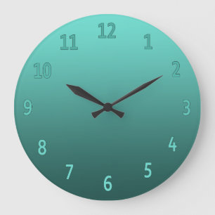 Gradient Simple Colorful Teal Large Clock
