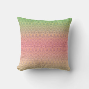 Gradient soft pastel colours ornamental pink green cushion