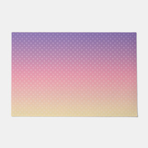 Gradient soft pastel colours polka dot pink violet doormat