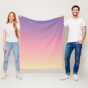 Gradient soft pastel colours polka dot pink violet fleece blanket