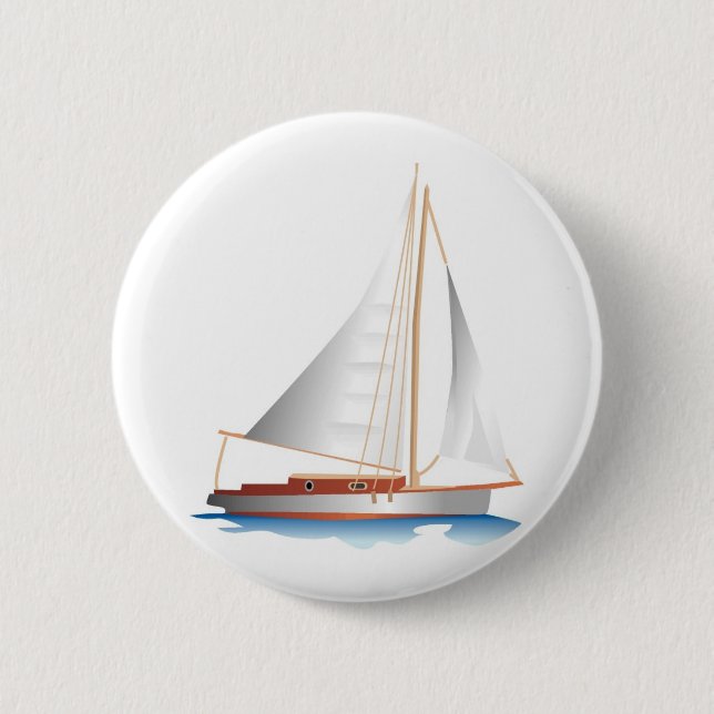 Gradient Style Sailboat 6 Cm Round Badge (Front)