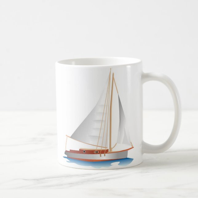 Gradient Style Sailboat Coffee Mug (Right)
