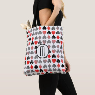 Gradient Suit of Cards Monogram Tote Bag