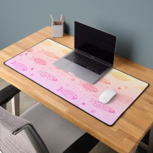 Gradient Sunset Fish Pattern Modern Desk Mat