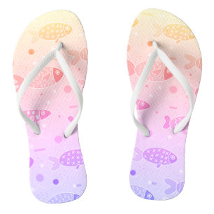 Gradient Sunset Fish Pattern Modern Jandals