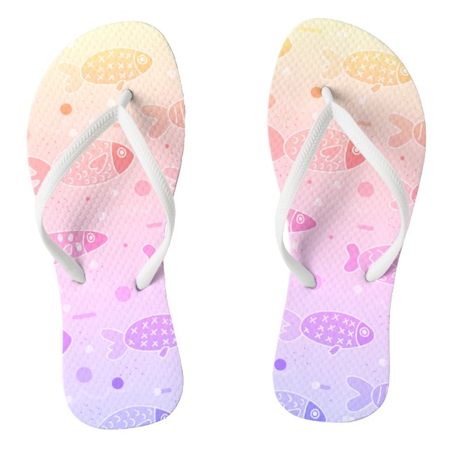 Gradient Sunset Fish Pattern Modern Jandals (Footbed)