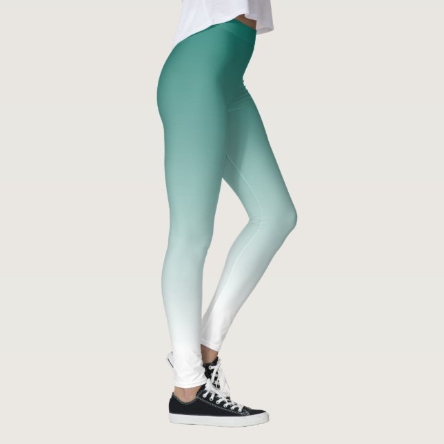 Gradient Template Elegant Modern Cute Womens Teal Leggings (Right)