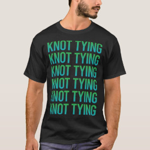 Gradient Text Knot Tying T-Shirt