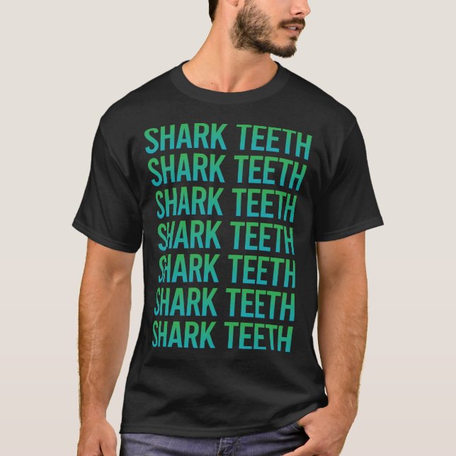 Gradient Text Shark Teeth T-Shirt (Front)
