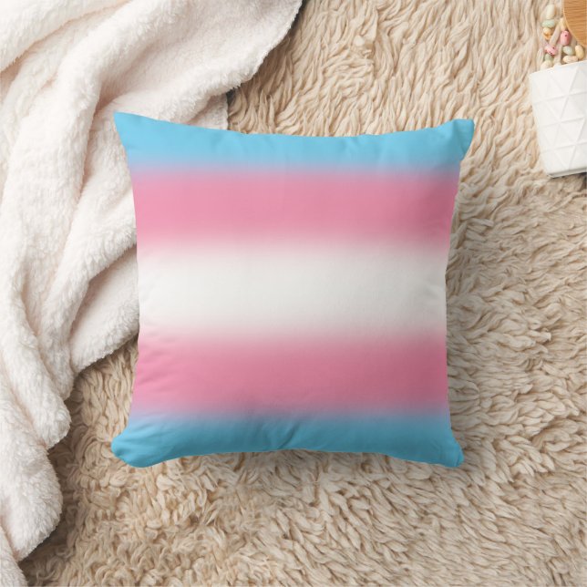 Gradient Transgender Pride Flag - Trans Flag Cushion (Blanket)