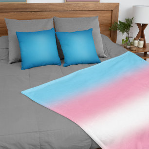 Gradient Transgender Pride Flag - Trans Flag Fleece Blanket