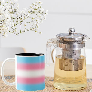 Gradient Transgender Pride Flag - Trans Flag Two-Tone Coffee Mug