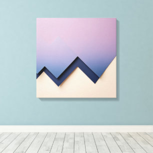 Gradient Triangles – Indigo to Lilac Abstract  Canvas Print