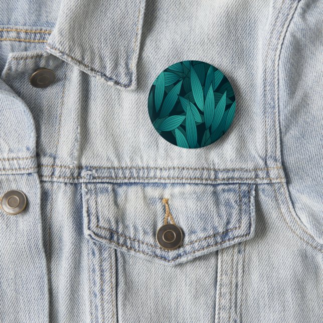 Gradient tropical leaves 6 cm round badge (In Situ)