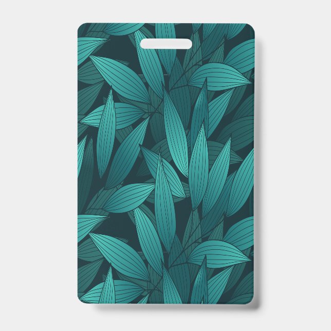 Gradient tropical leaves ID badge (Front)