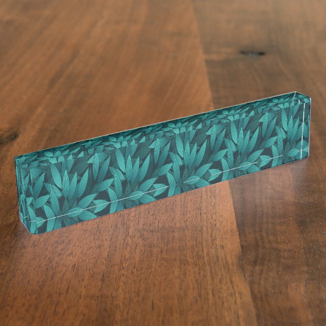 Gradient tropical leaves nameplate (Side)