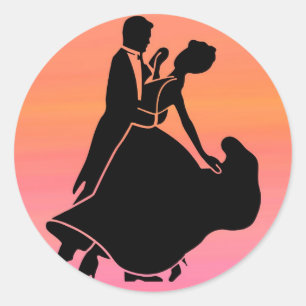 gradient tropical sunset  sunrise dancers classic round sticker