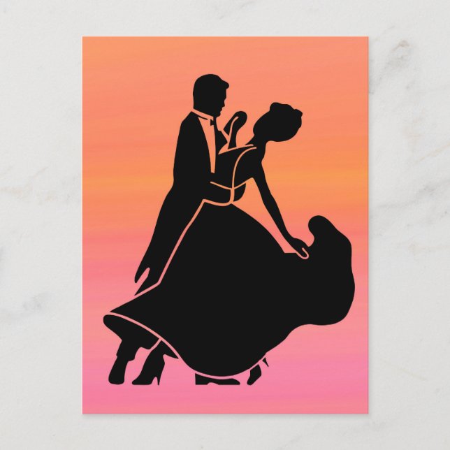 gradient tropical sunset  sunrise dancers postcard (Front)