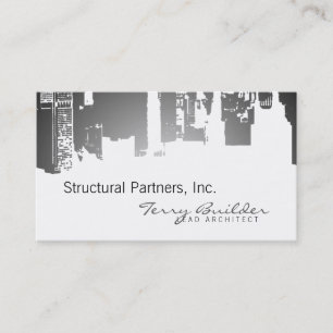 Gradient Upside Downtown Horizontal Architect Business Card