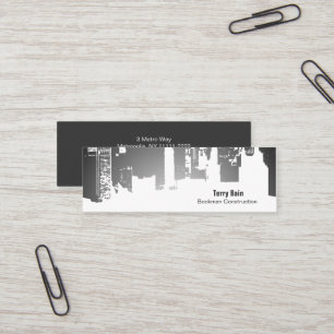 Gradient Upside Downtown Horizontal Skinny Mini Business Card
