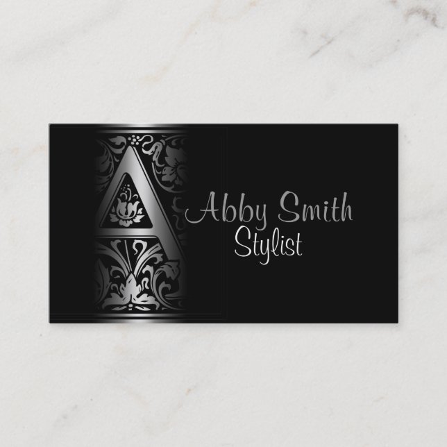 Gradient Vintage Letter "A" Business Card (Front)