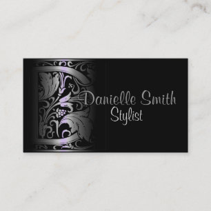 Gradient Vintage Letter "D" (purple) Business Card