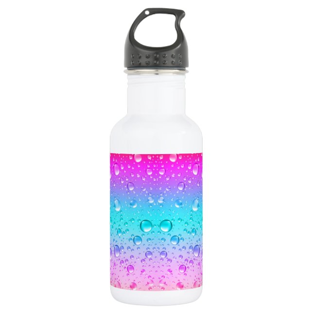 Gradient Water Droplets 532 Ml Water Bottle (Front)