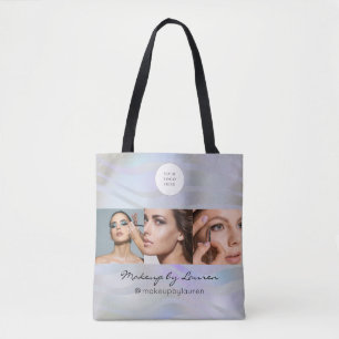 Gradient Wave Script Logo Photo Makeup Studio  Tote Bag