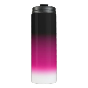Gradient white pink burgundy thermal tumbler