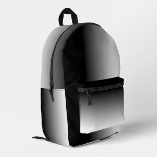 Gradient White To Black Printed Backpack