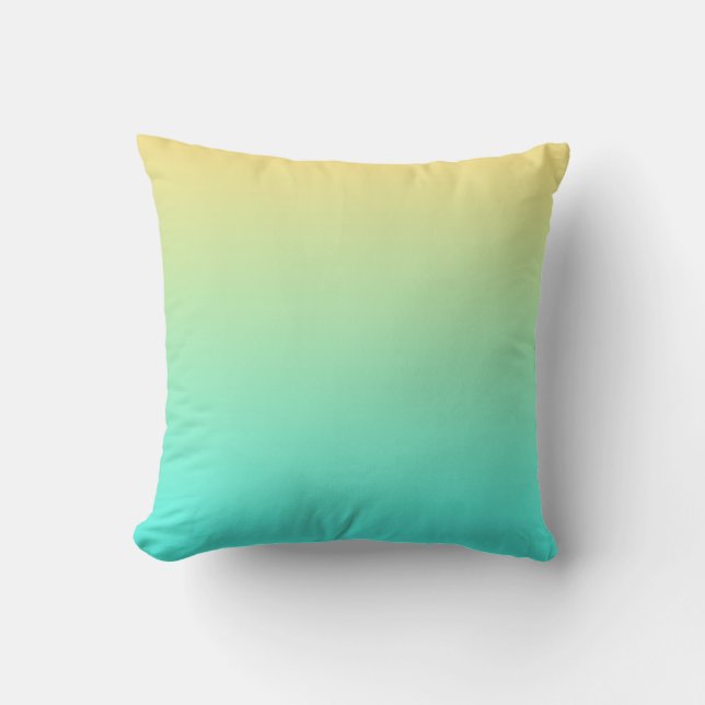Gradient Yellow to Teal Cushion (Front)