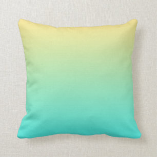 Gradient Yellow to Teal Cushion