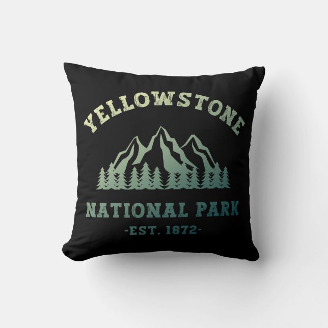 Gradient Yellowstone National Park Hiking Camping Cushion (Front)